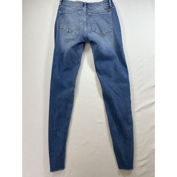 KanCan Jeans Mid- Rise Womens Size 1/24 Distressed Destroyed - Picture 2 of 8